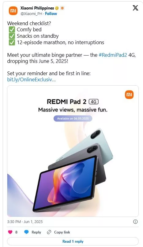 ردمی Pad 2 با نمایشگر 2.5K رونمایی شد