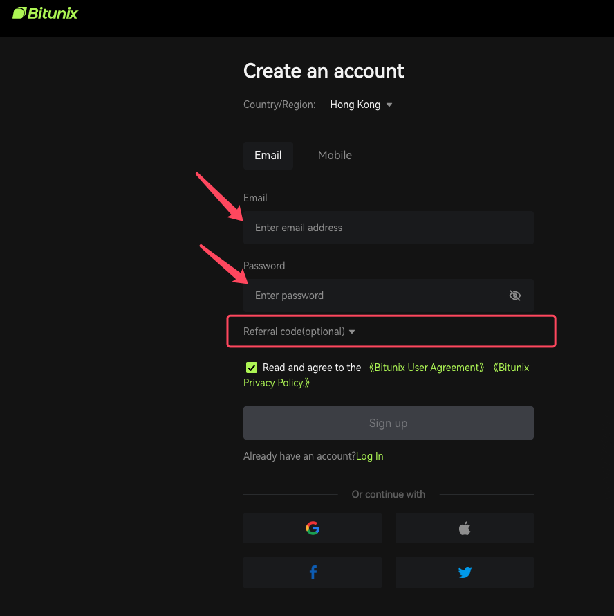 ثبت نام در صرافی Bitunix