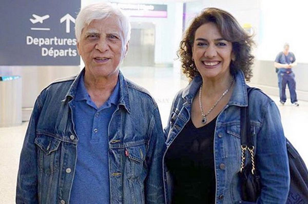 بهرام بیضایی در کنار مژده شمسایی