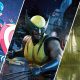 Three panel Collage Captain Americalike Hero in Blue Armor Wolverine with Claws and a Diver in a Swamp Setting
